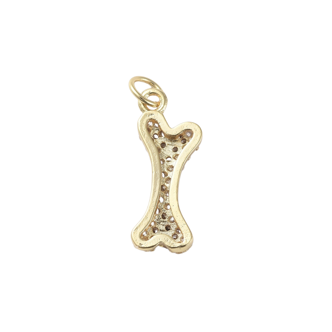 Back view of the Gold "Give a Dog a Bone" Charm
