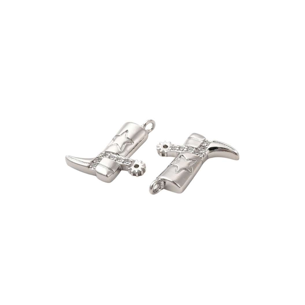 Side view of the Silver Western Cowgirl Boot Charm
