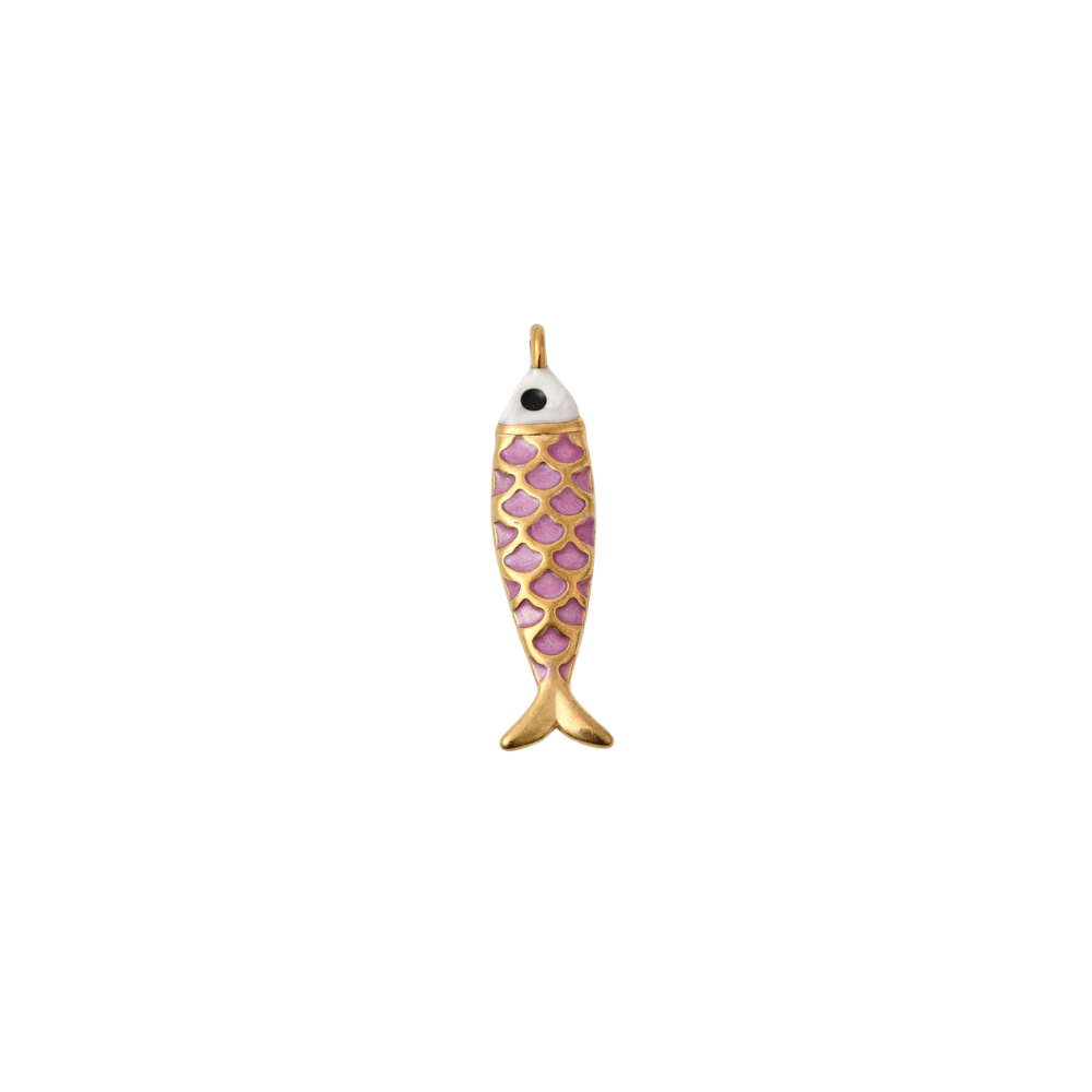 Gold Minnow Fish Charm - Waterproof Stainless Steel - Assorted