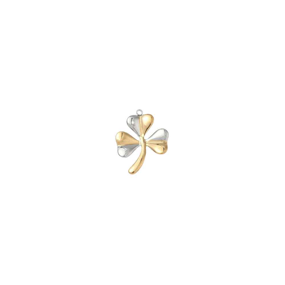 Mixed Metal Shamrock Charm - Waterproof Stainless Steel