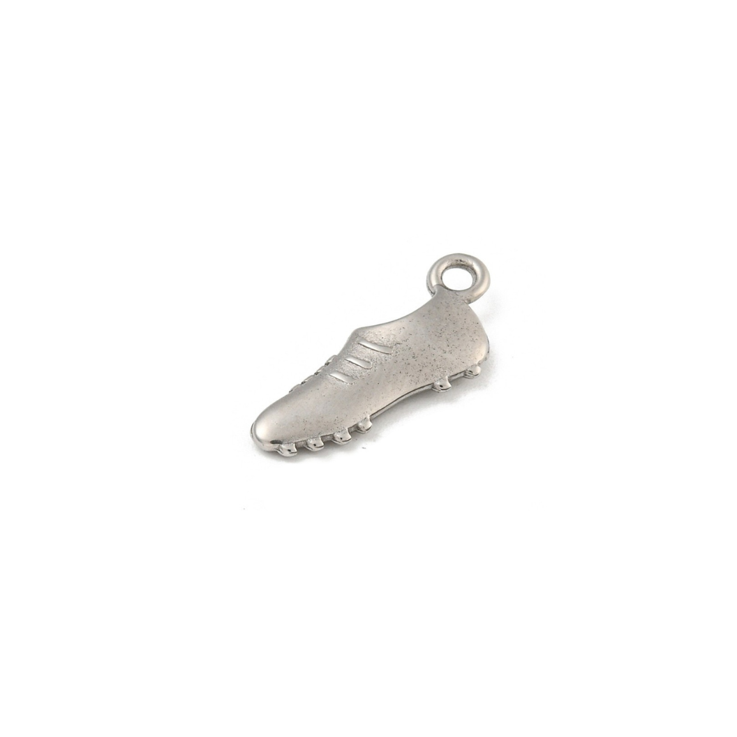 Front & Side View of the Silver Cleat Charm