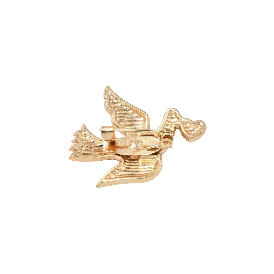 Gold Dove of Love Pin back 