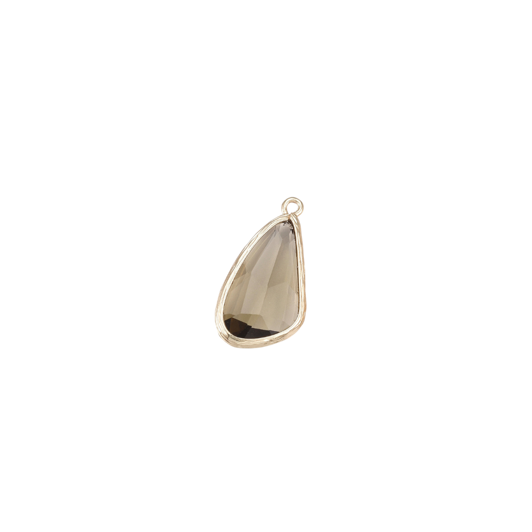 Front View of the Gold Faceted Prism Drop Charm | Assorted