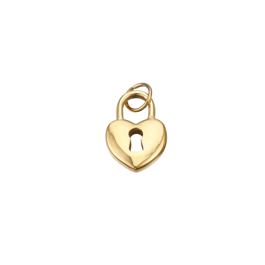 Gold Locked in Love Charm