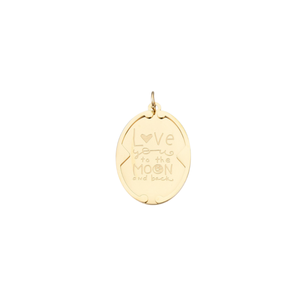 Gold To the Moon & Back Charm