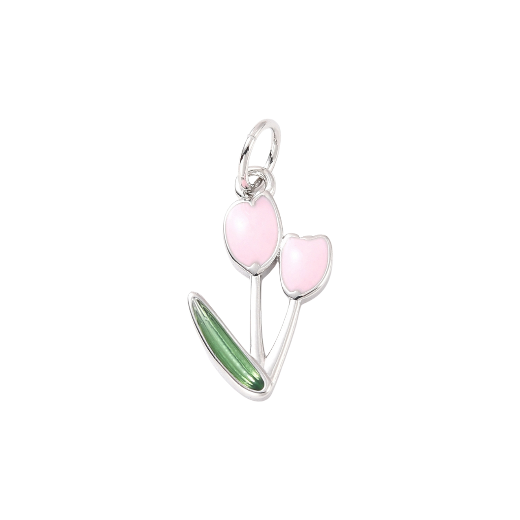 Silver Springtime Bloom Tulip Charm
