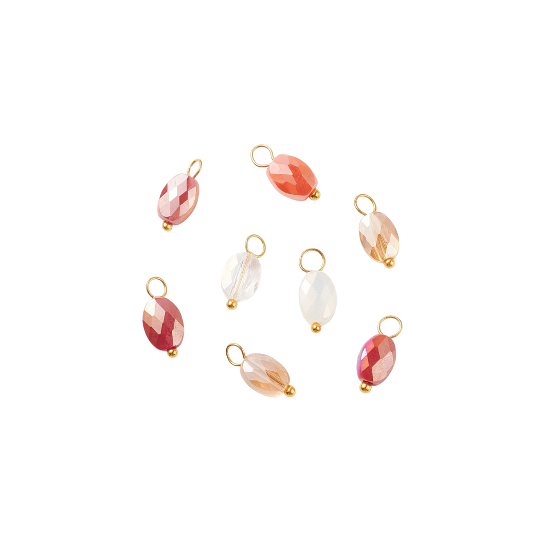 Gold Sea Glass Iridescent Glass Charms | Assorted