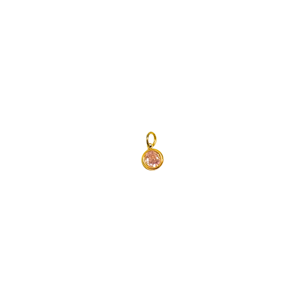 Gold Birthstone Charm | Waterproof Stainless Steel Charms