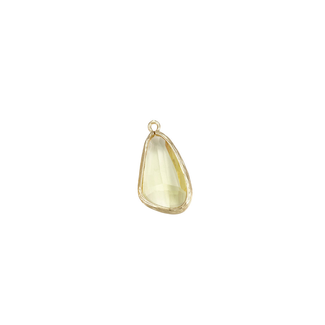 Front View of the Gold Faceted Prism Drop Charm | Assorted