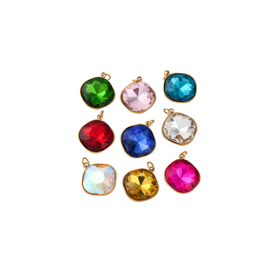 Gold Radiant Gemstone Charm | Assorted