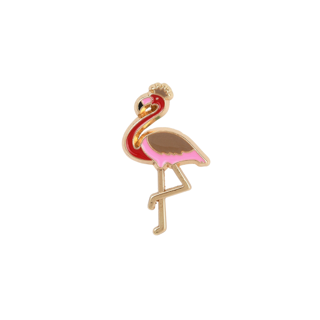 Transparent Gold Flamingo Fiesta Pin