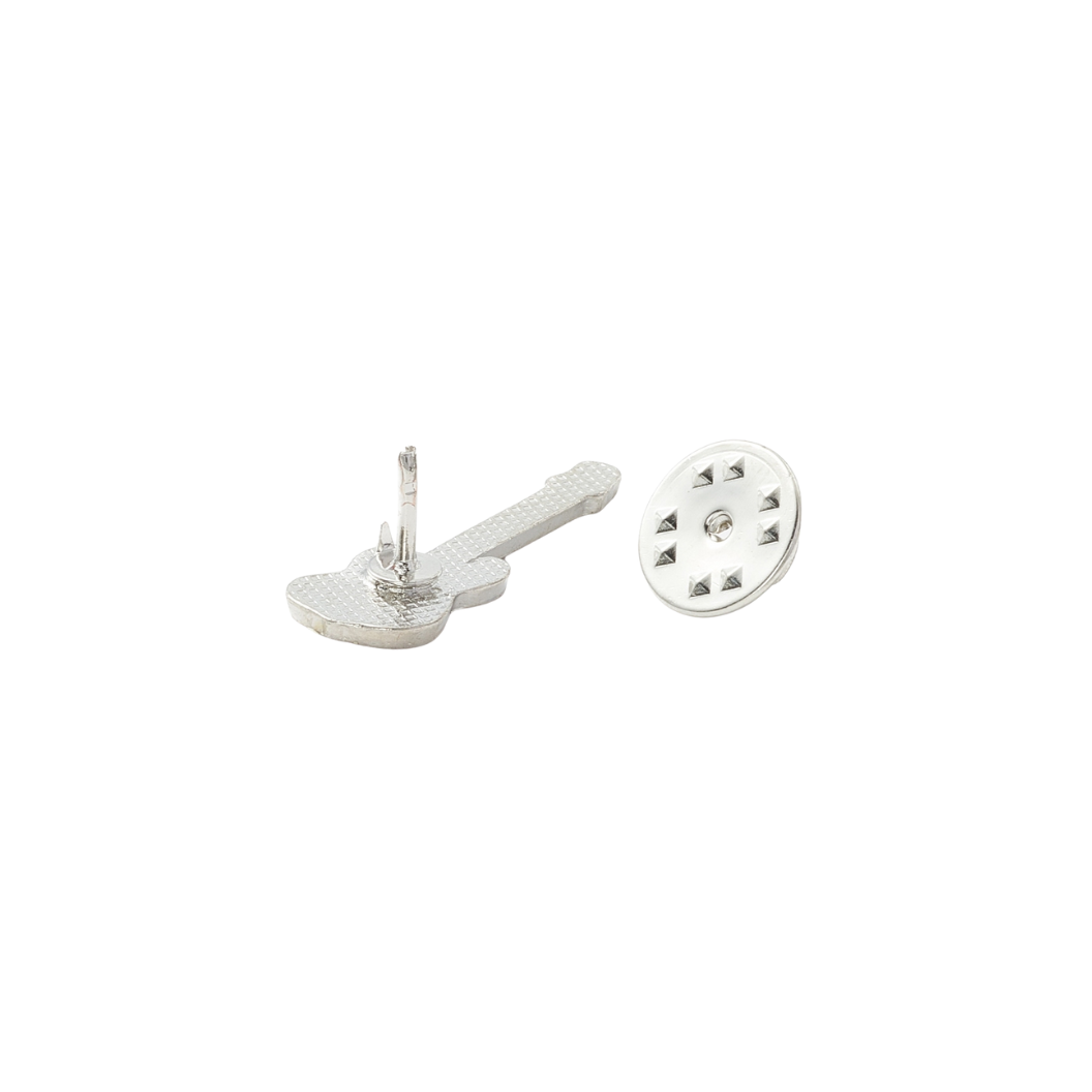 Silver Vintage Vibe Guitar Pin back 