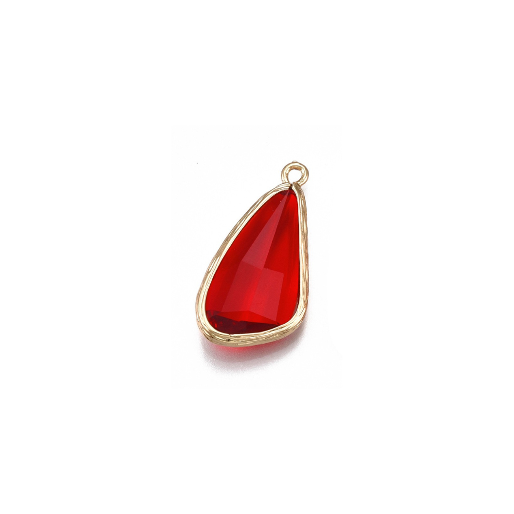 Front View of the Gold Faceted Prism Drop Charm | Assorted