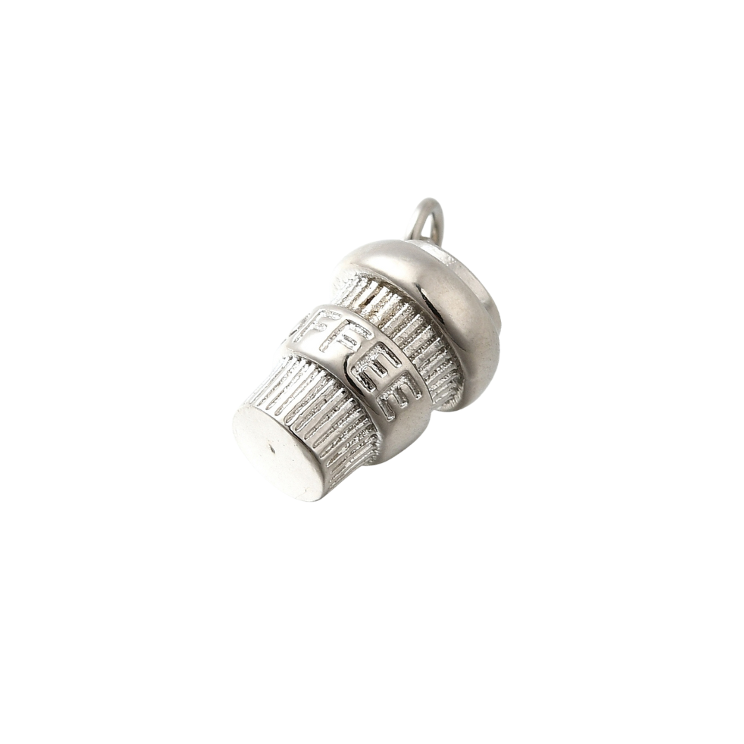 Side View Silver Coffee To go Charm 