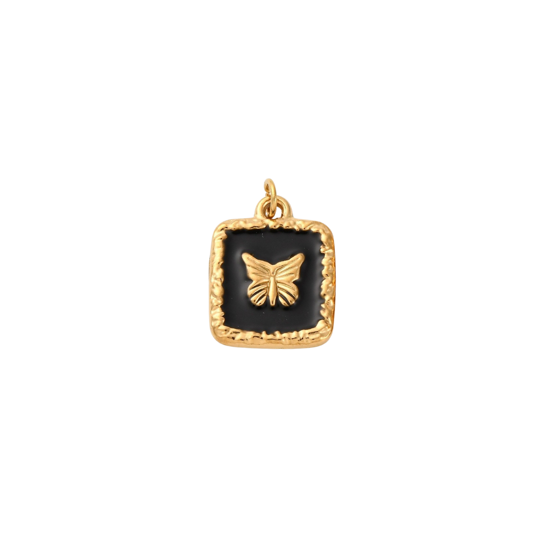 Gold Midnight Framed Butterfly Charm