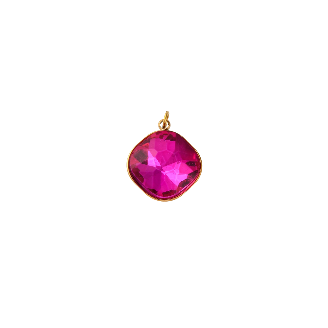 Gold Radiant Gemstone Charm | Assorted