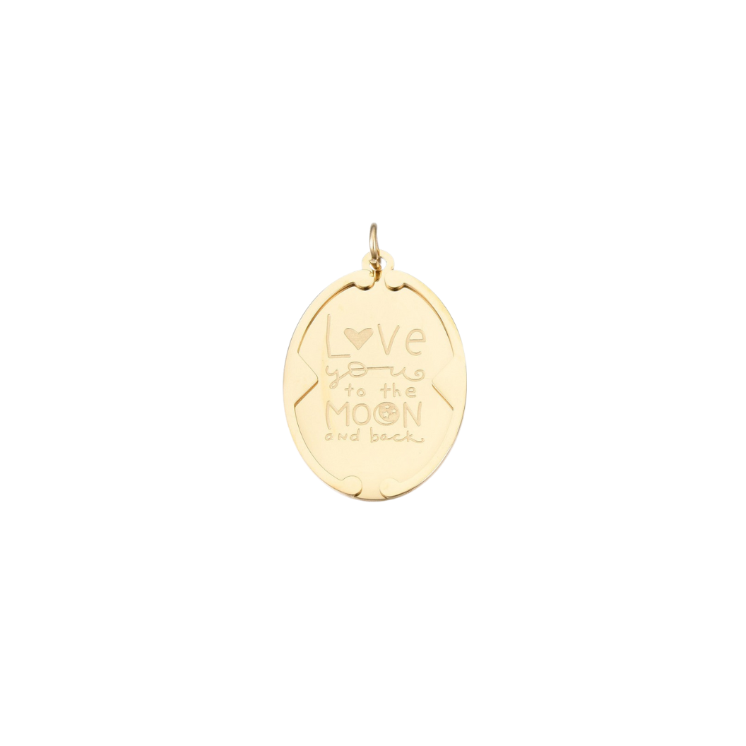 Gold To the Moon & Back Charm