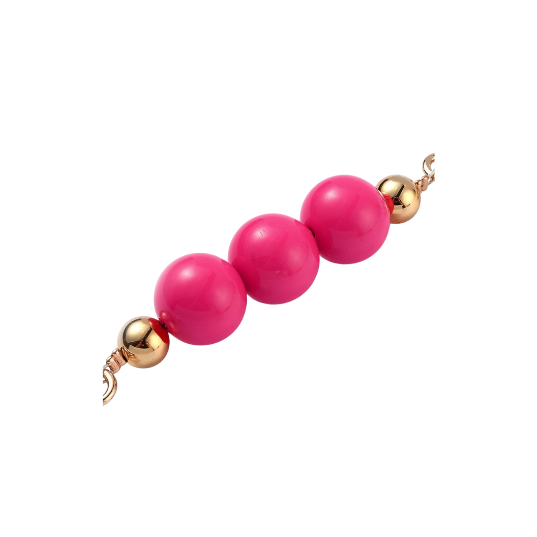 Gold Pink Bead Bag Extender