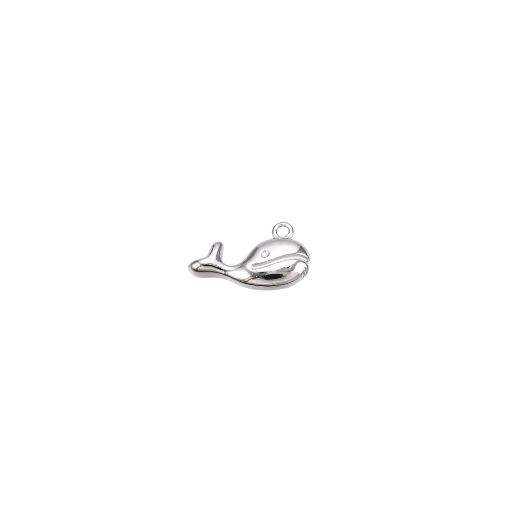 Silver Whale Charm