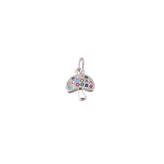 Front View of the Silver Mystic Mushroom Charm