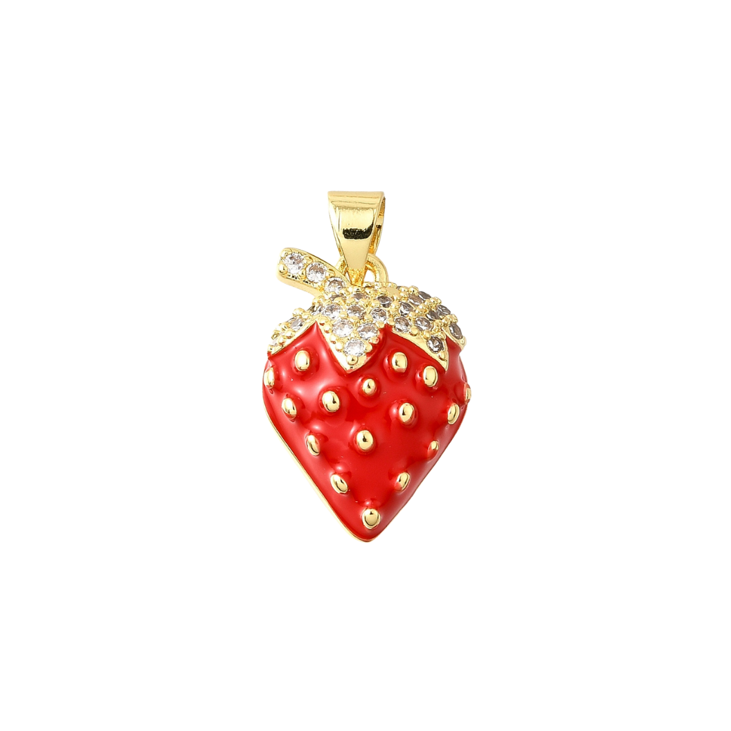 Gold Sweet Strawberry Charm