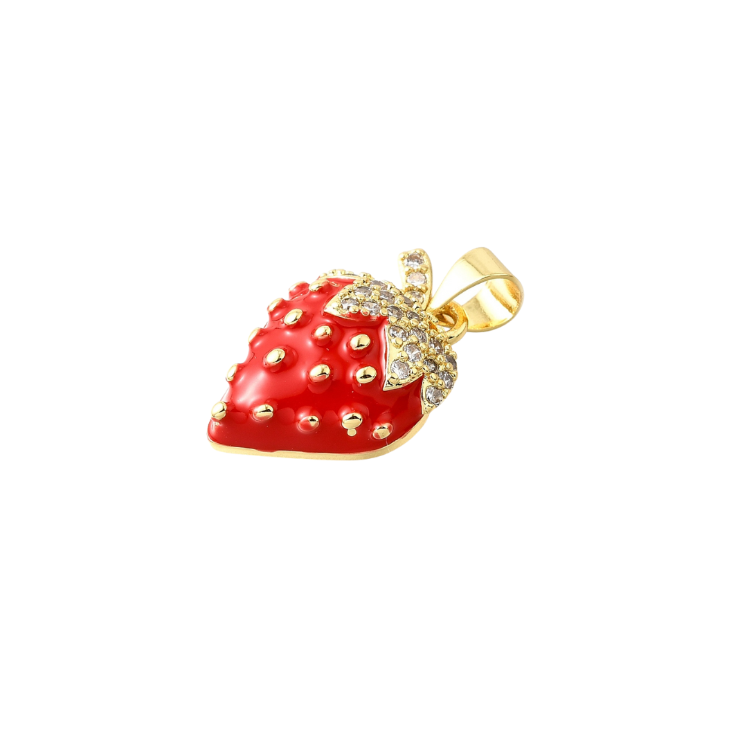 Gold Sweet Strawberry Charm