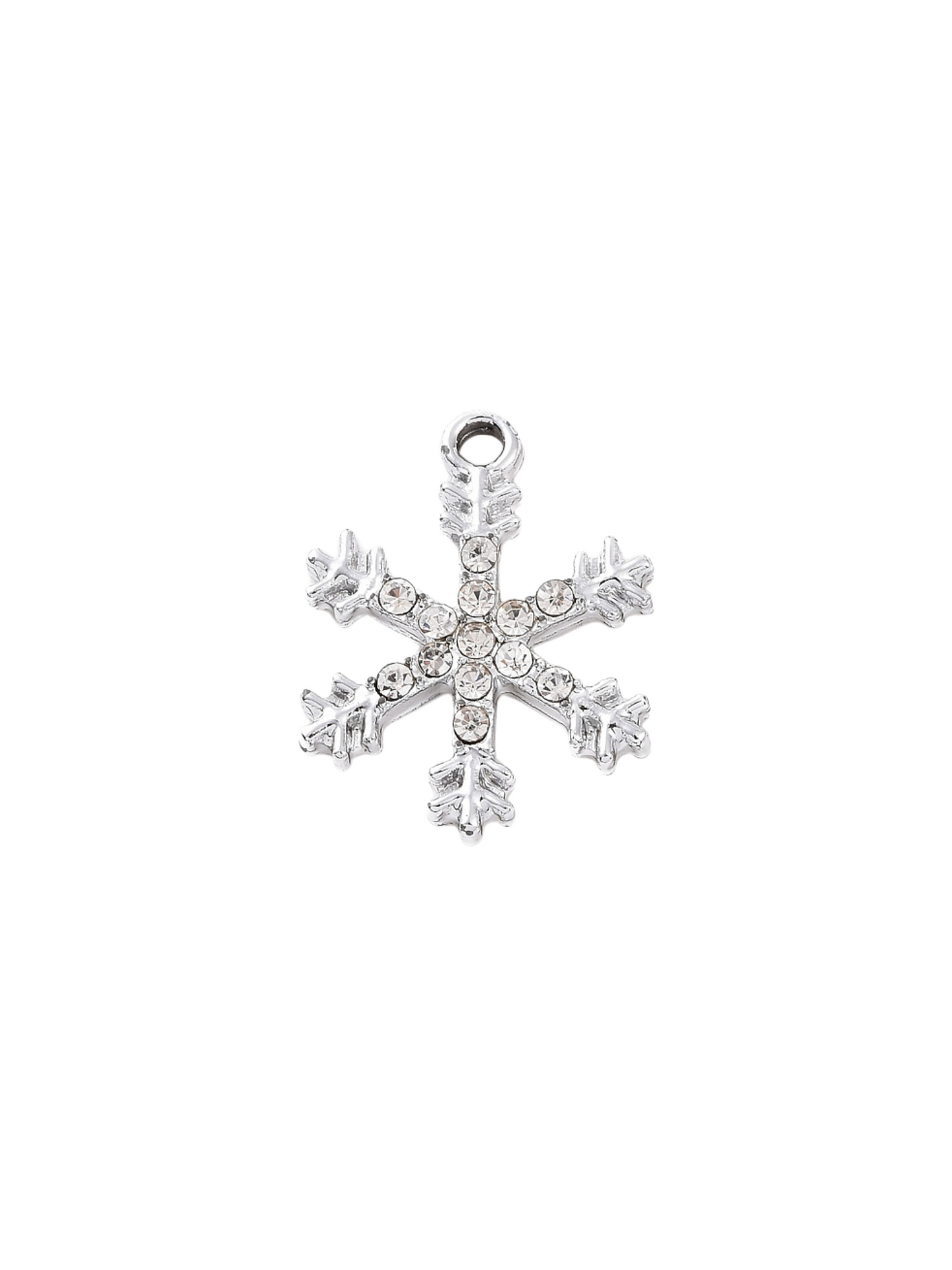 Silver Pave Snowflake Charm