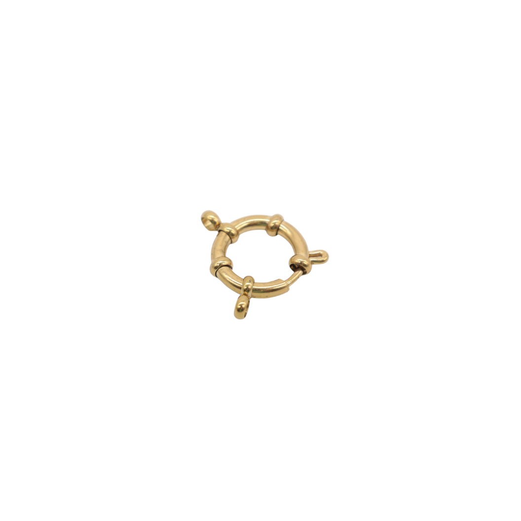 WP-Gold Spring Ring Necklace Clasp - Waterproof, Stainless Steel