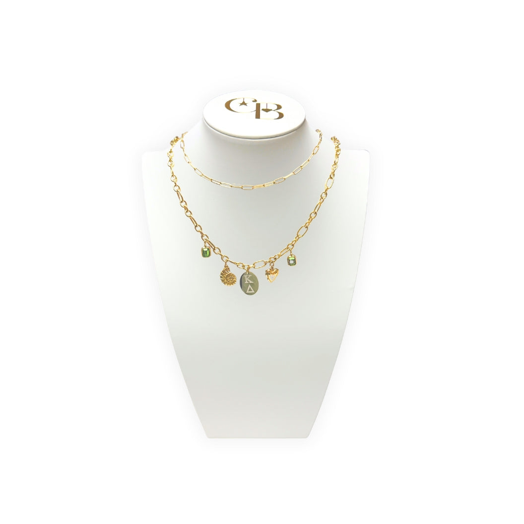 Large Necklace Display Bust - Leatherette on white background with necklace 