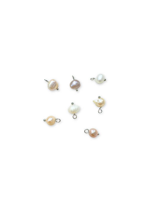 Silver Natural Freshwater Pearl Charms