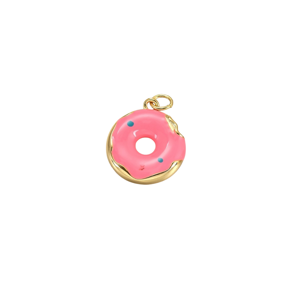 transparent pink and gold donut