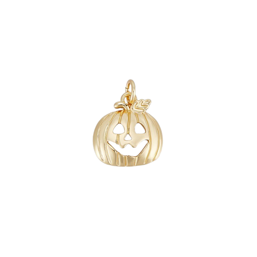 Gold Pumpkin Grin Charm