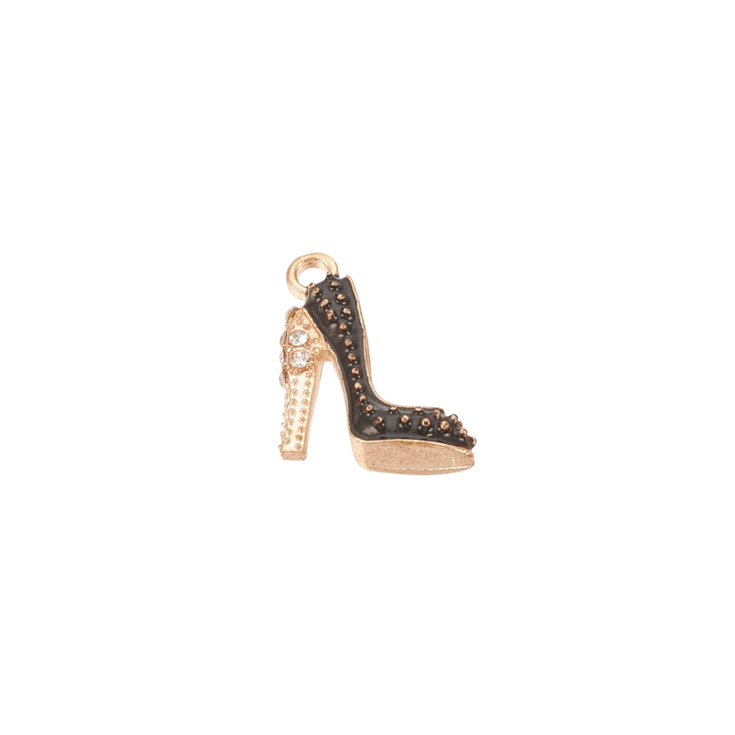 Gold Black Stiletto Sparkle Charm