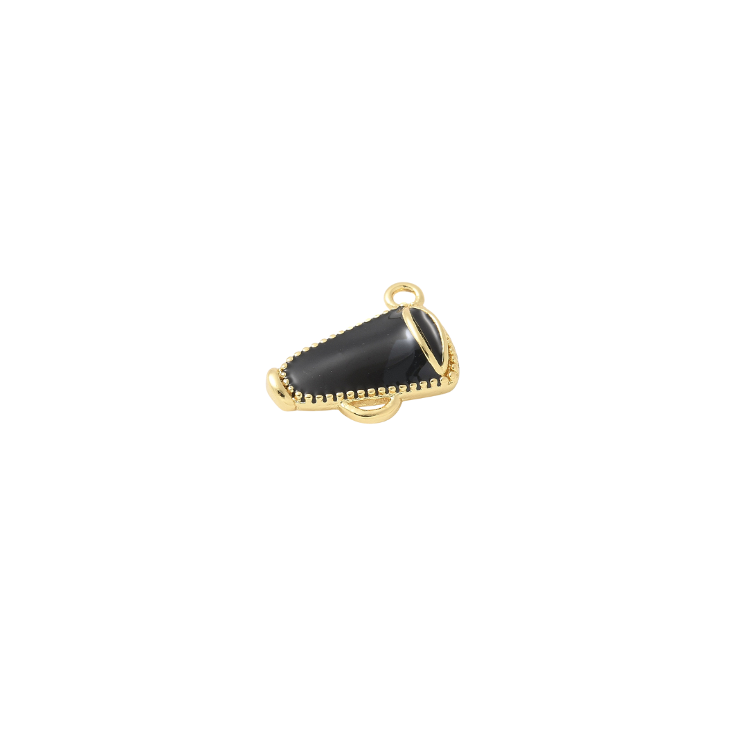 Gold Black Cheer Megaphone Charm