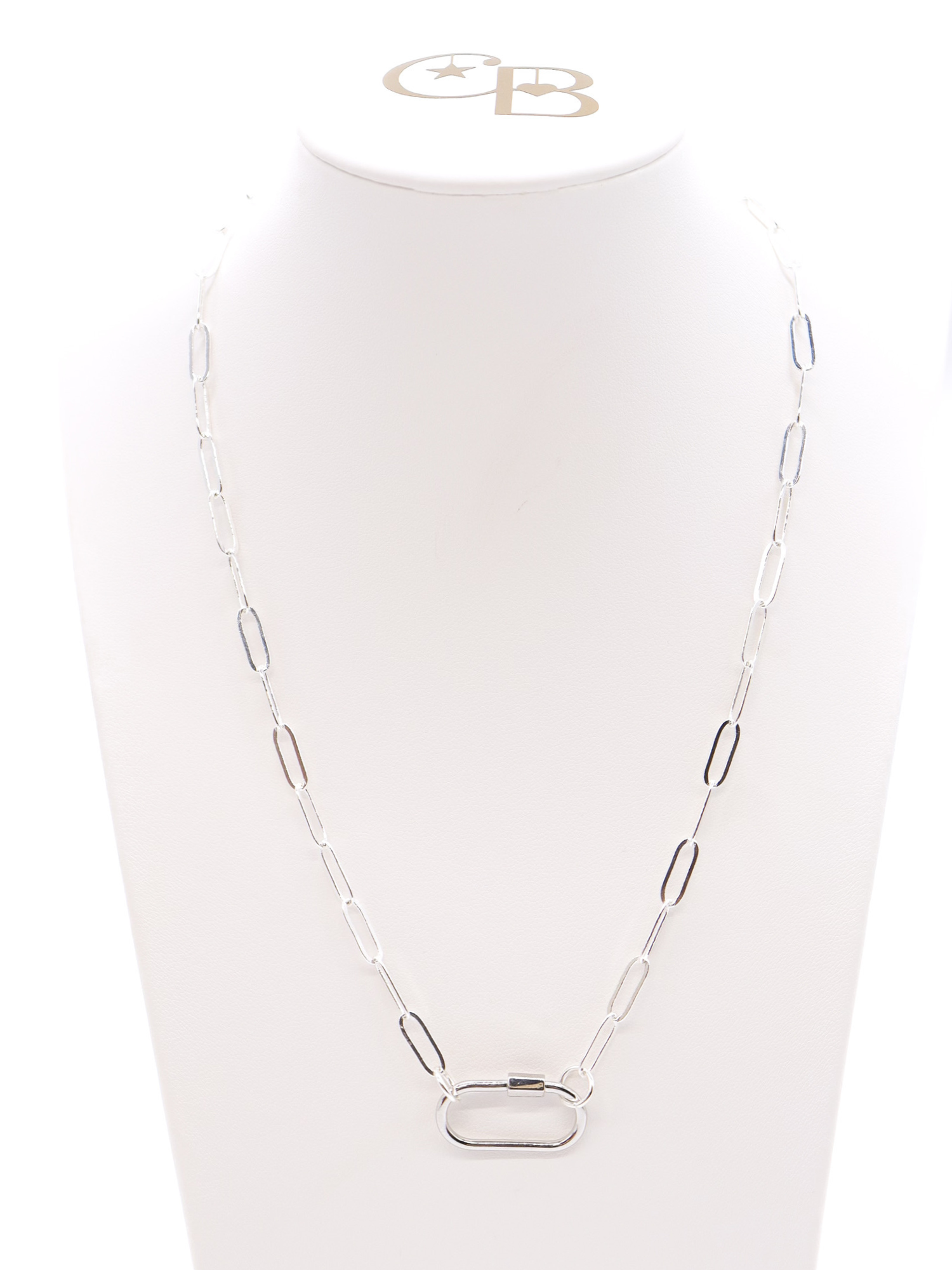 Ashley Necklace with Piper Carabiner - Silver