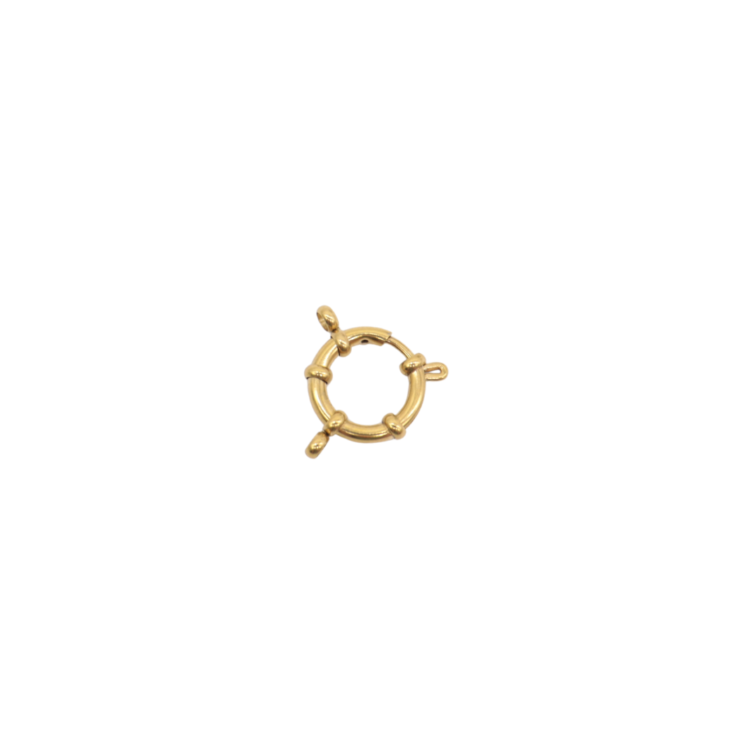 WP-Gold Spring Ring Necklace Clasp - Waterproof, Stainless Steel
