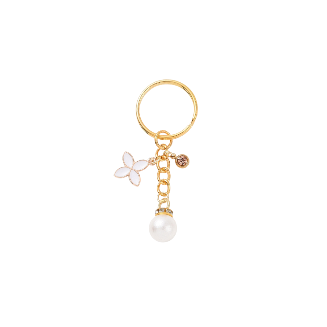 Gold Pearl Blossom Keychain | Keychain & Purse Charm