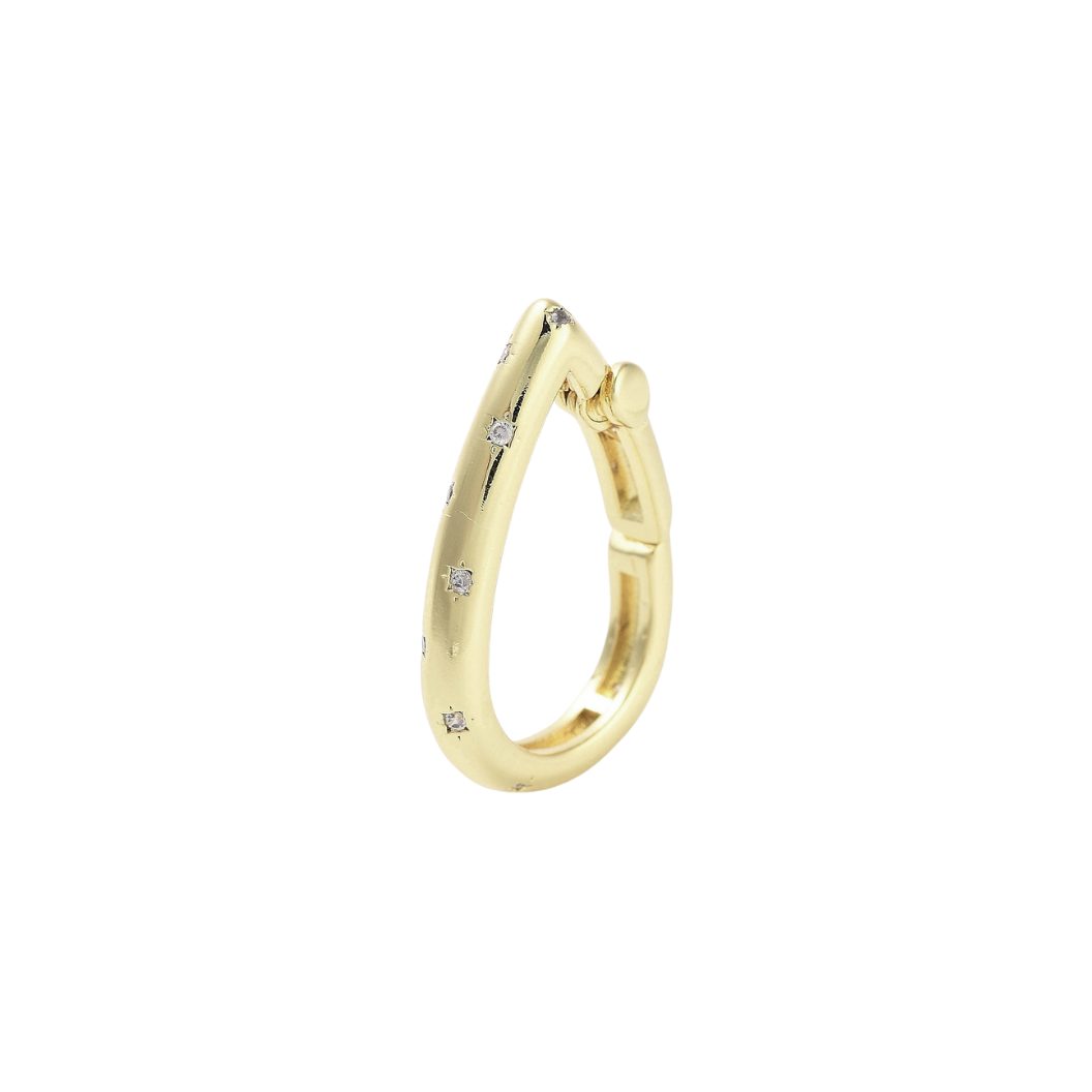 Transparent Gold GleamDrop with Cubic Zirconia Clasp 