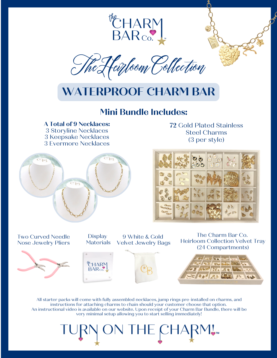 Gold Mini Heirloom Collection Bundle | Waterproof Stainless Steel Charm Bar