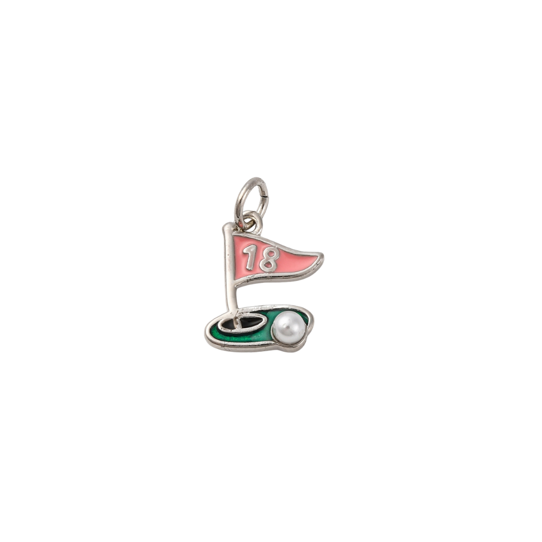 Silver 18th Hole Charm 