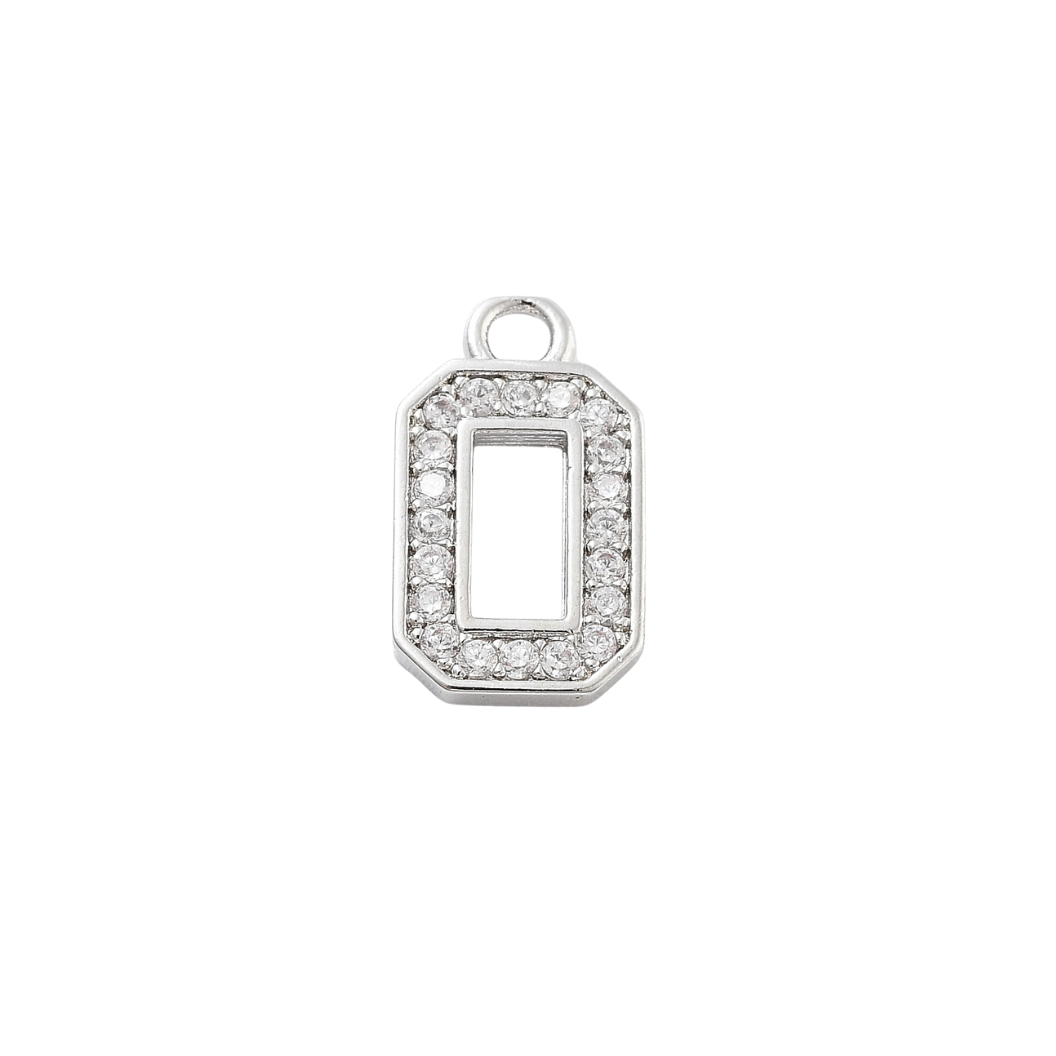 Silver Pave Number Charm | Number Charm