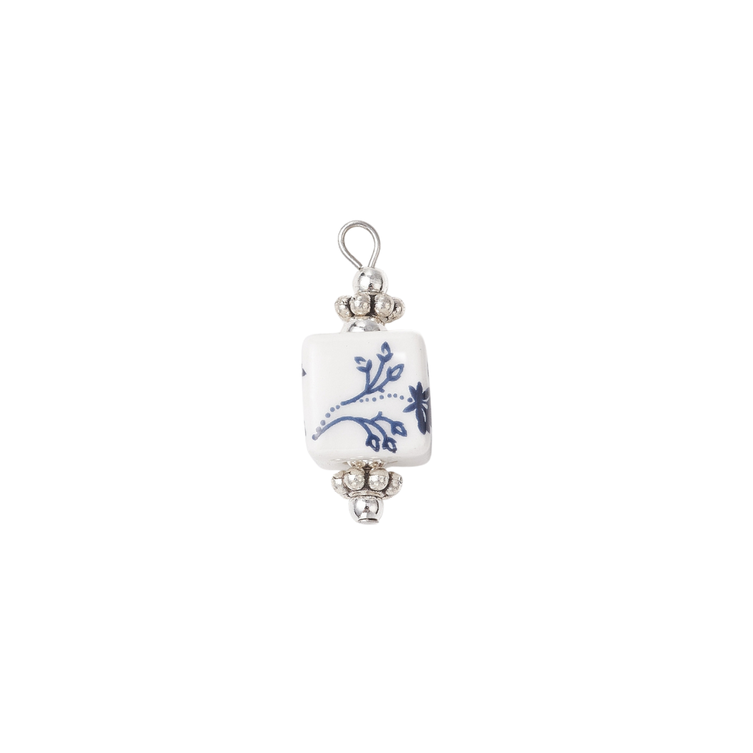 Transparent Silver Blue Lotus Whisper Charm 