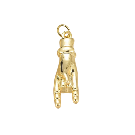 Gold Rock On Charm