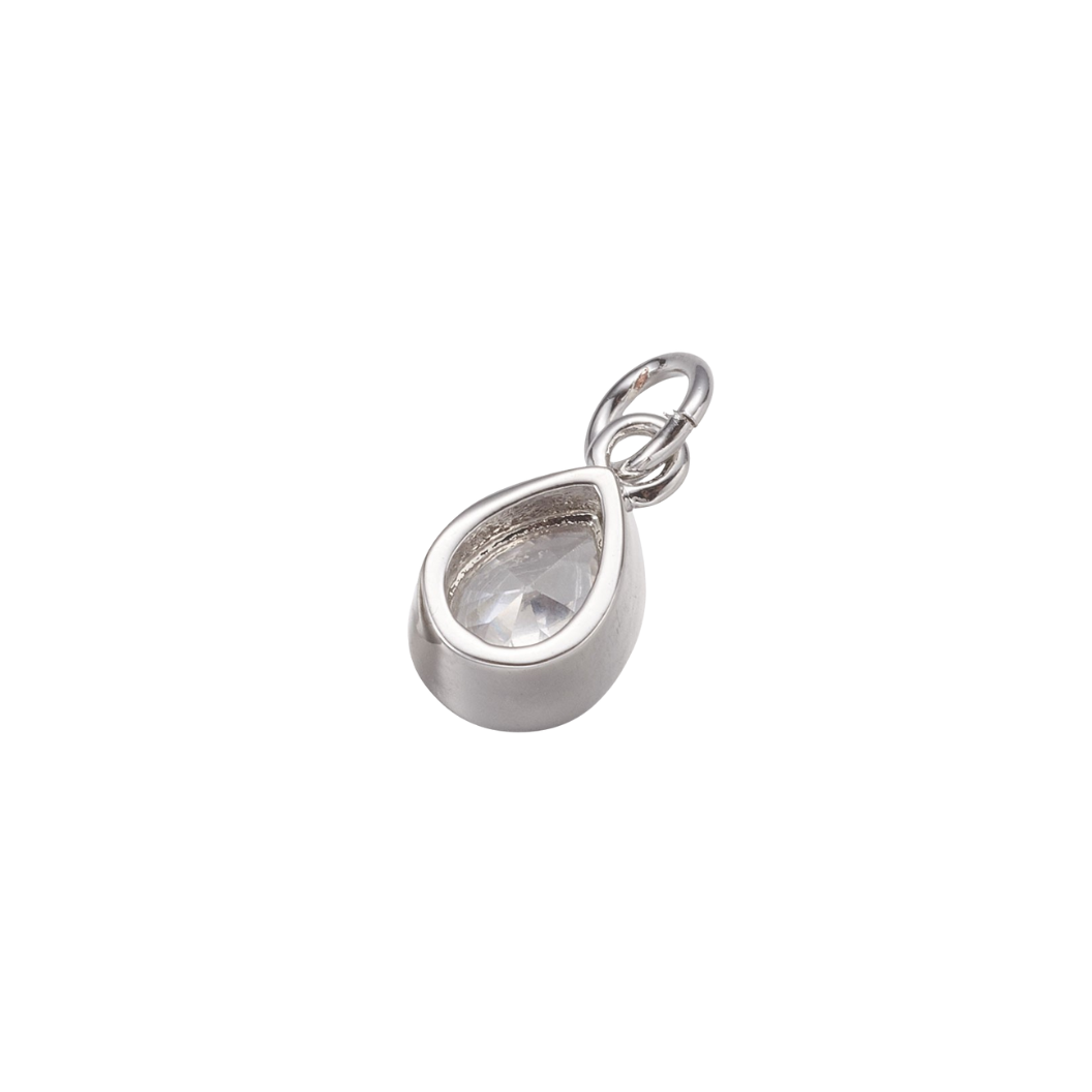 Back View of the Silver Twilight Cubic Zirconia Teardrop Charm