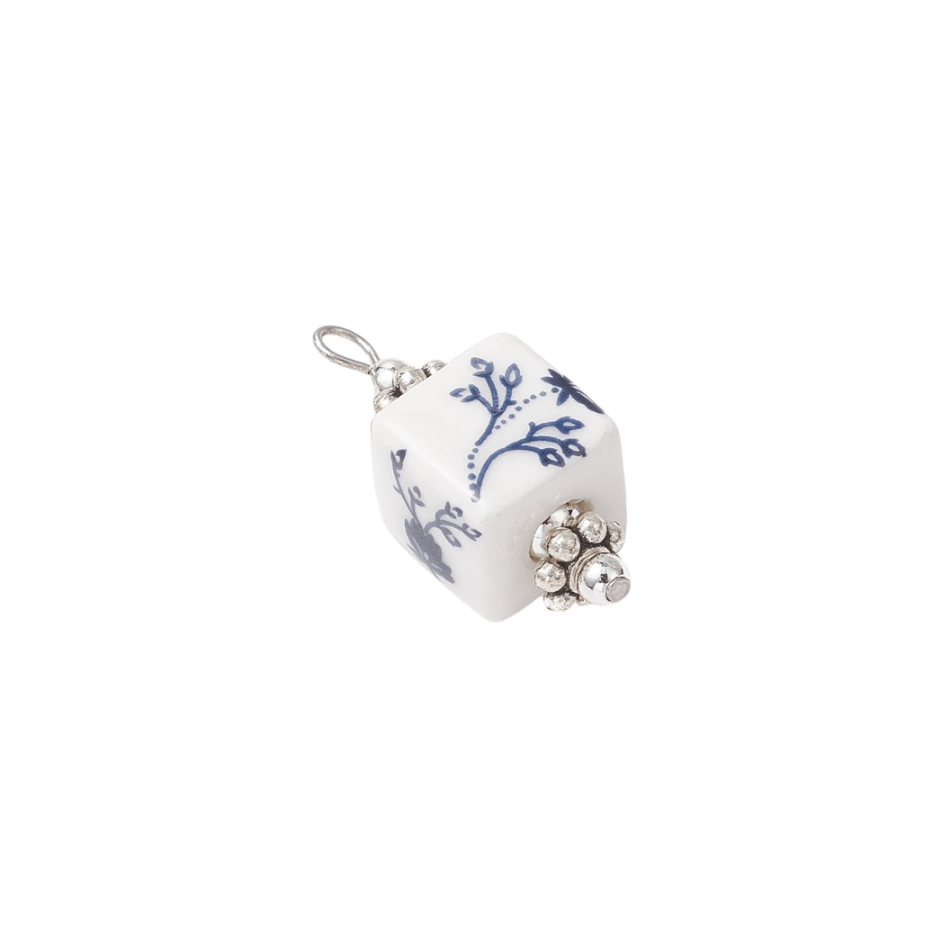 Side View Silver Blue Lotus Whisper Charm 