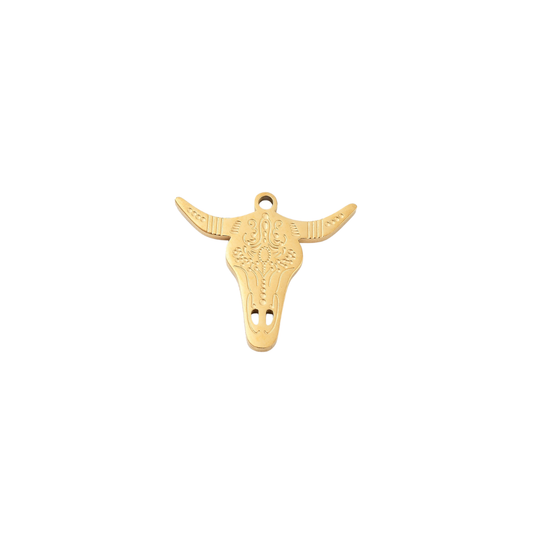 Gold Rodeo Longhorn Charm