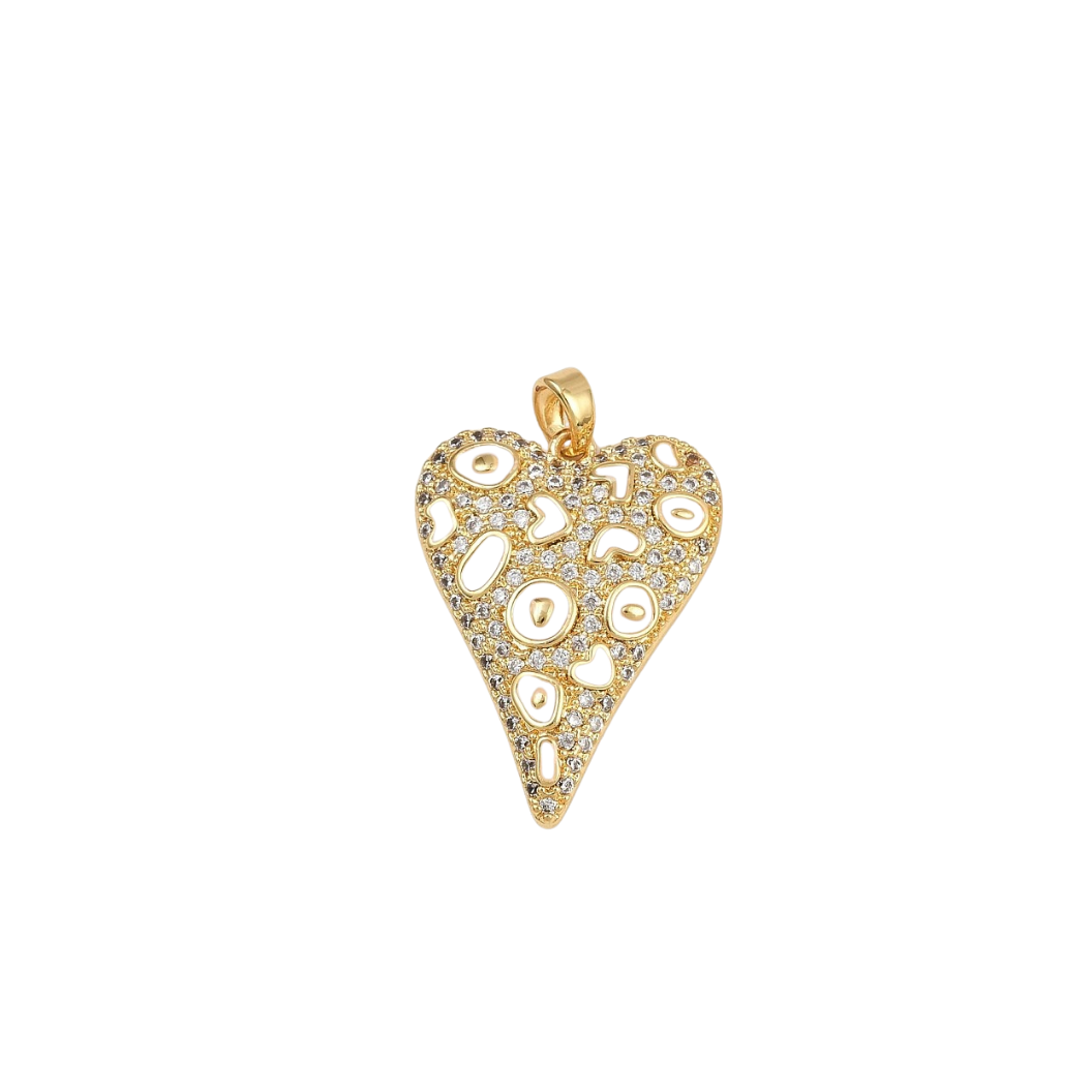 Gold pave heart