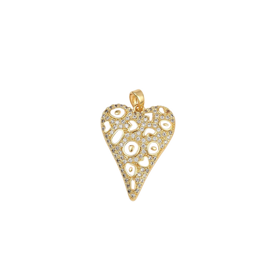 Gold pave heart