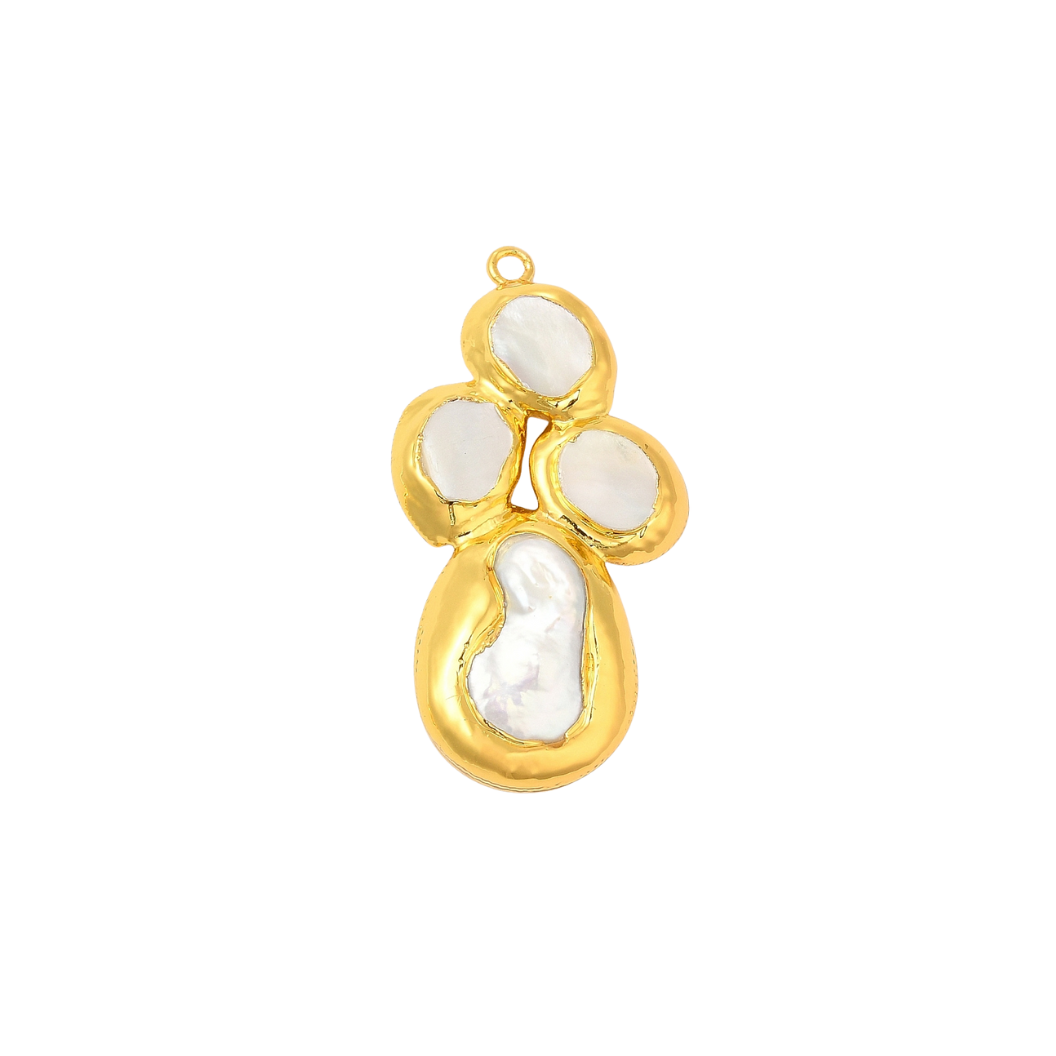 Transparent Side View Gold Seaborn Cross Charm 
