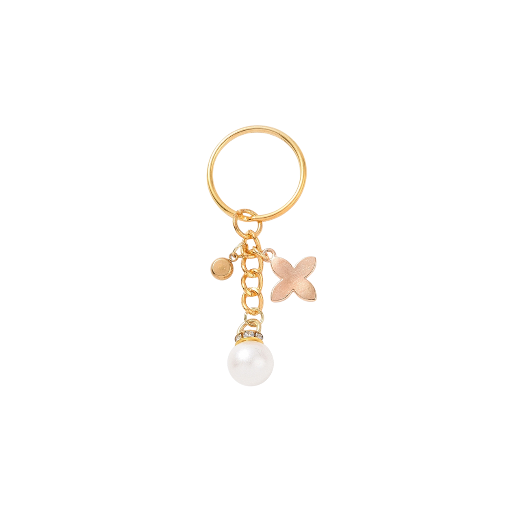 Gold Pearl Blossom Keychain | Keychain & Purse Charm